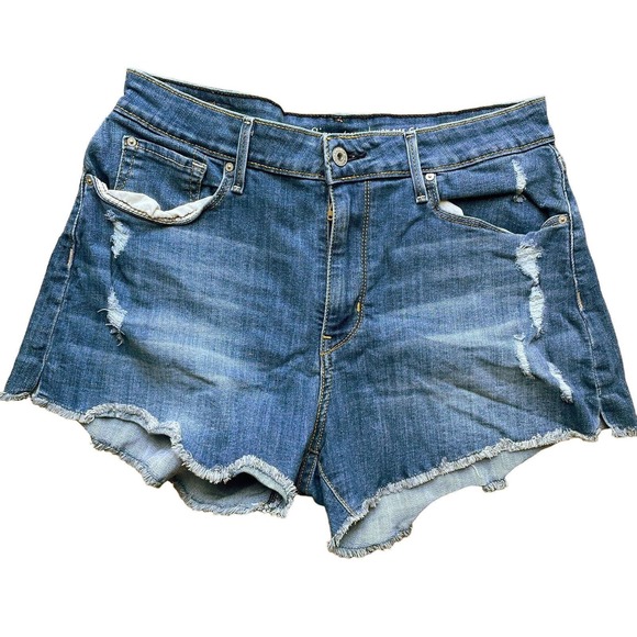 Signature Levi Strauss Shorts Size 12/31 Womens High Rise Bootie Denim Jeans - Picture 6 of 11
